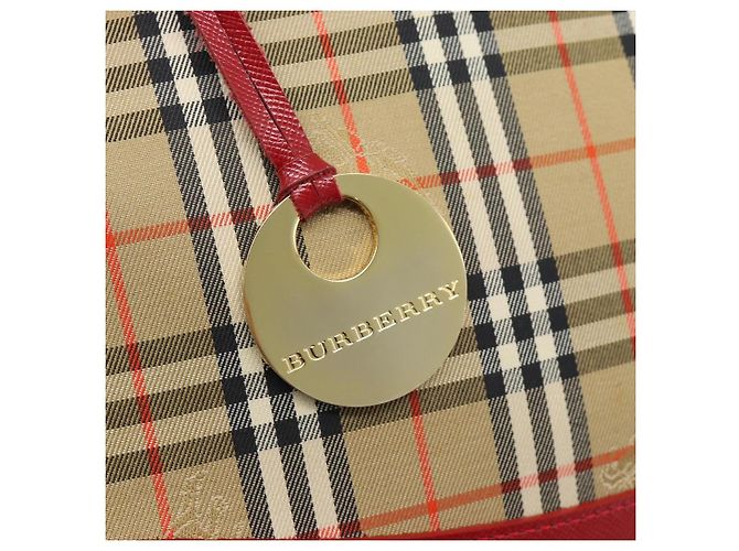 BURBERRY Nova Check Tote Bag Canvas Beige Gold Auth 182564A Golden - Ansicht 11