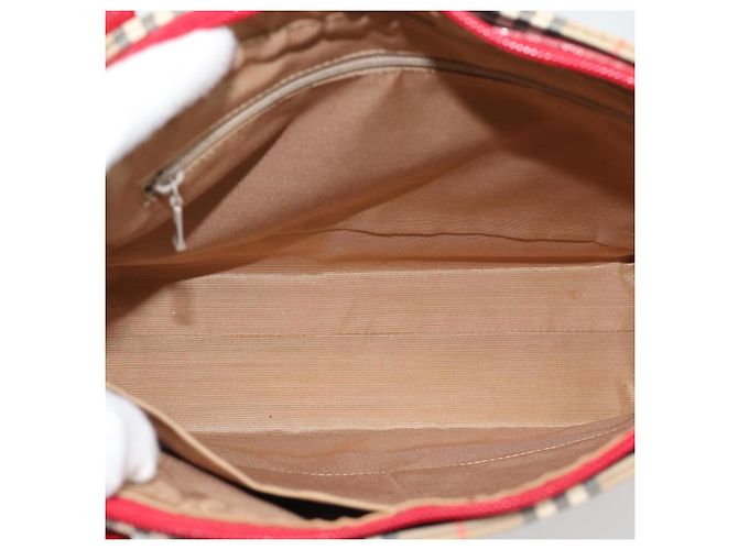 BURBERRY Nova Check Tote Bag Canvas Beige Gold Auth 182564A Golden - Ansicht 12