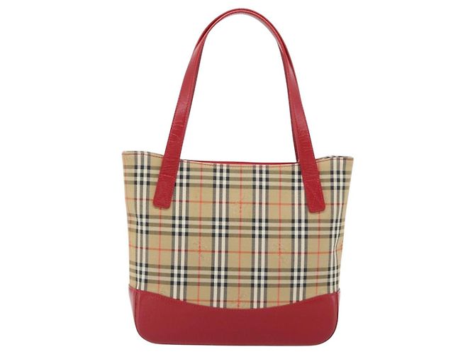 BURBERRY Nova Check Tote Bag Canvas Beige Gold Auth 182564A Golden - Ansicht 2