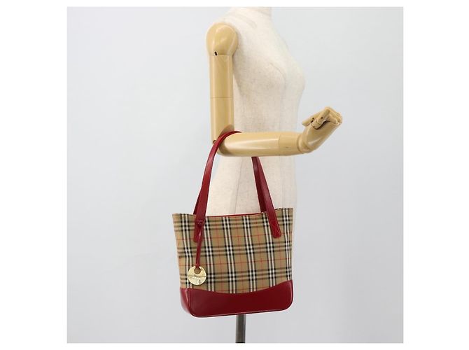 BURBERRY Nova Check Tote Bag Canvas Beige Gold Auth 182564A Golden - Ansicht 22
