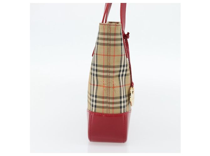 BURBERRY Nova Check Tote Bag Canvas Beige Gold Auth 182564A Golden - Ansicht 3