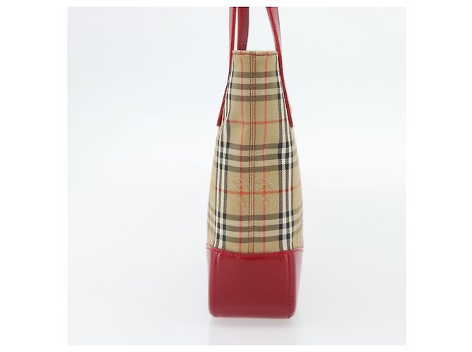 BURBERRY Nova Check Tote Bag Canvas Beige Gold Auth 182564A Golden - Ansicht 4