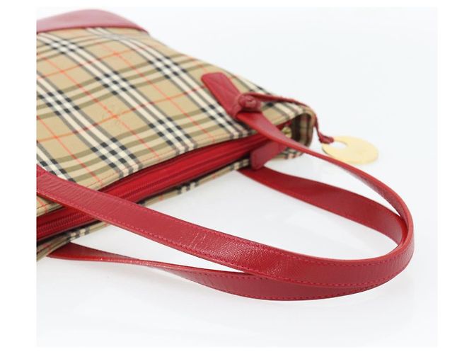 BURBERRY Nova Check Tote Bag Canvas Beige Gold Auth 182564A Golden - Ansicht 7
