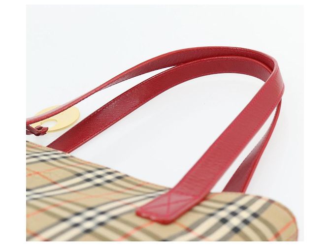 BURBERRY Nova Check Tote Bag Canvas Beige Gold Auth 182564A Golden - Ansicht 8