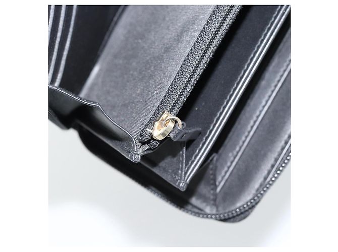 CHANEL Boy Chanel Long Wallet Lamb Skin Black Gold CC Auth 181946V Nero D'oro - vista 22