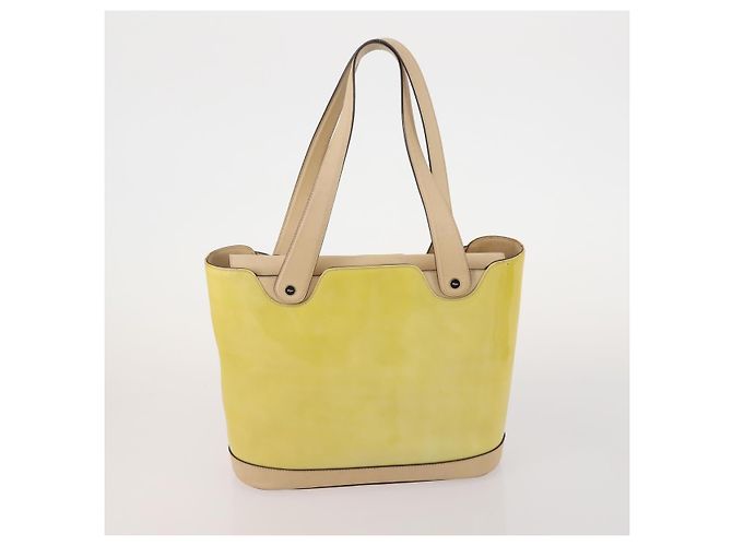 Borsa Salvatore Ferragamo Nylon Pelle Vinile 3 Set Giallo Clear Auth BA13061 - vista 10