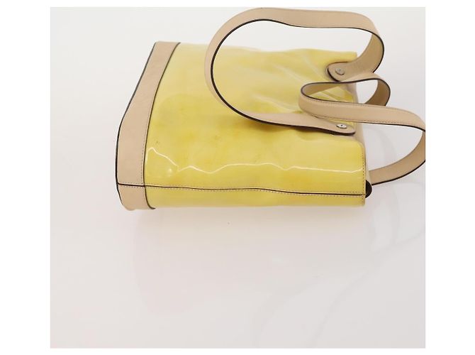 Borsa Salvatore Ferragamo Nylon Pelle Vinile 3 Set Giallo Clear Auth BA13061 - vista 11