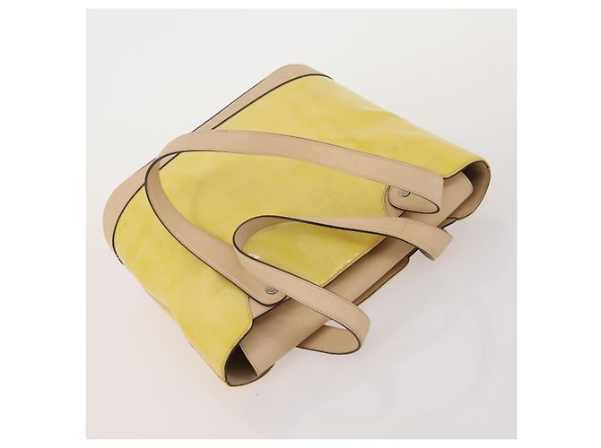 Borsa Salvatore Ferragamo Nylon Pelle Vinile 3 Set Giallo Clear Auth BA13061 - vista 12