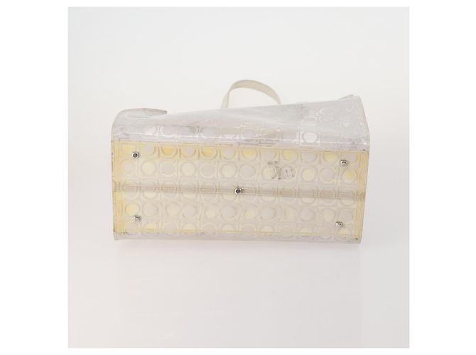 Borsa Salvatore Ferragamo Nylon Pelle Vinile 3 Set Giallo Clear Auth BA13061 - vista 7