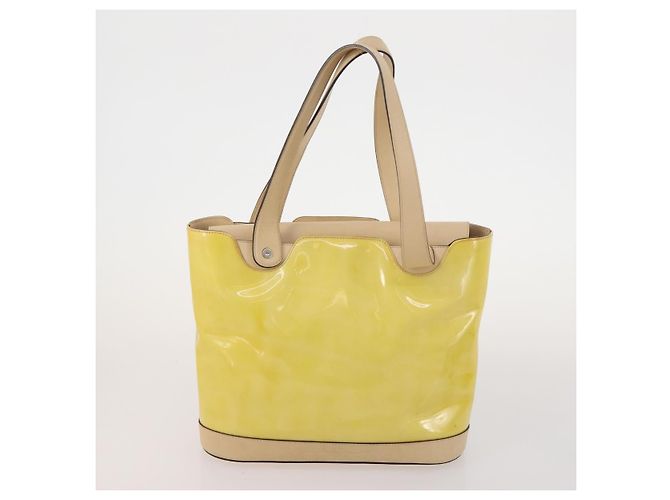 Borsa Salvatore Ferragamo Nylon Pelle Vinile 3 Set Giallo Clear Auth BA13061 - vista 9