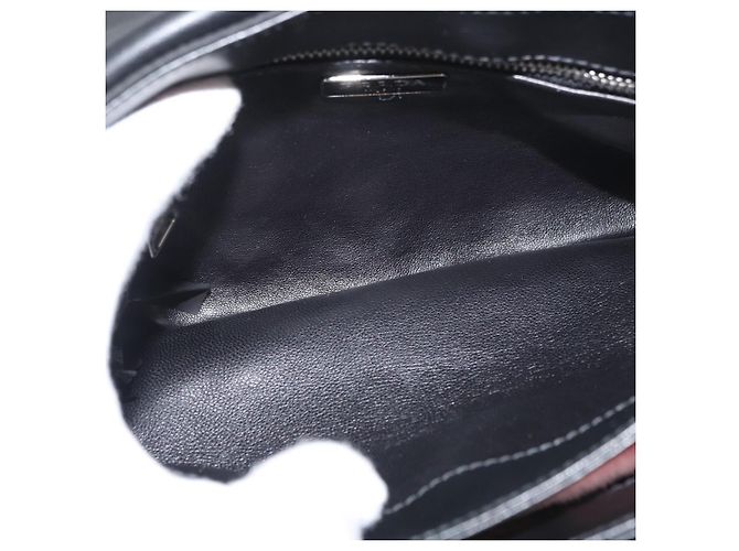 Borsa a Spalla con Catena PRADA in Pelle di Vitello Rosa Argento Auth 181937A - vista 11