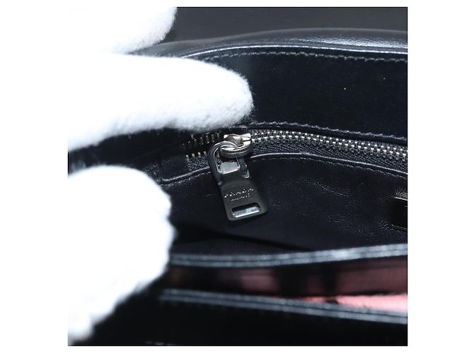 Borsa a Spalla con Catena PRADA in Pelle di Vitello Rosa Argento Auth 181937A - vista 23