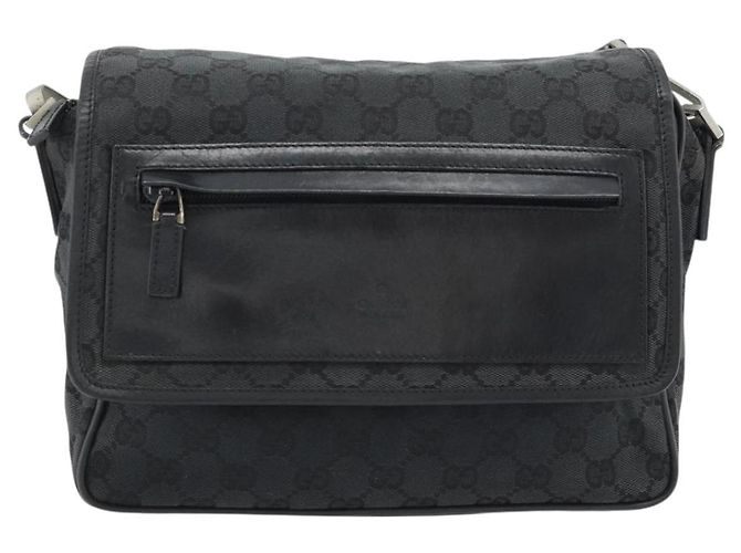 GUCCI GG Canvas Schultertasche Schwarz Silber 019 0375 Auth 178842 - Ansicht 13