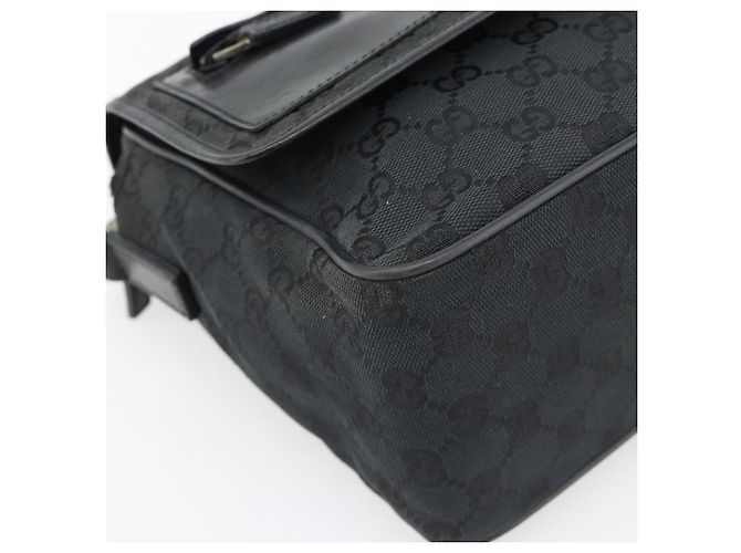 GUCCI GG Canvas Schultertasche Schwarz Silber 019 0375 Auth 178842 - Ansicht 15