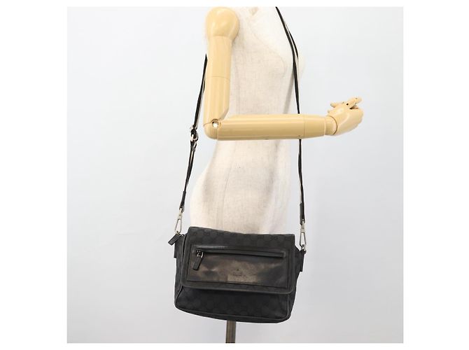 GUCCI GG Canvas Schultertasche Schwarz Silber 019 0375 Auth 178842 - Ansicht 24