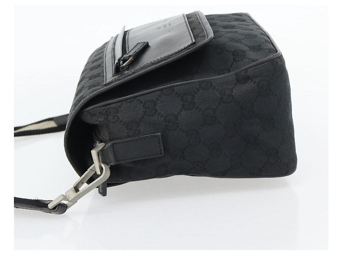 GUCCI GG Canvas Schultertasche Schwarz Silber 019 0375 Auth 178842 - Ansicht 3