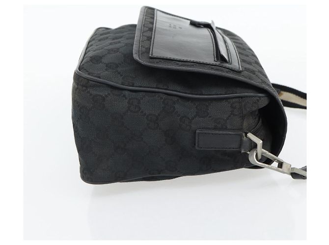 GUCCI GG Canvas Schultertasche Schwarz Silber 019 0375 Auth 178842 - Ansicht 4