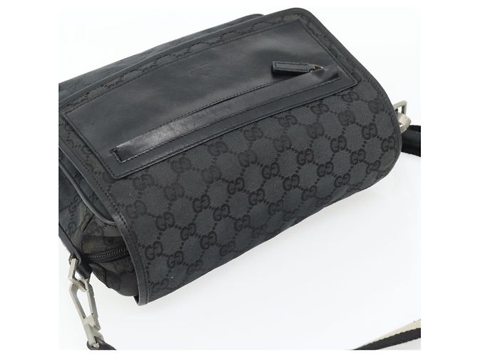 GUCCI GG Canvas Schultertasche Schwarz Silber 019 0375 Auth 178842 - Ansicht 6
