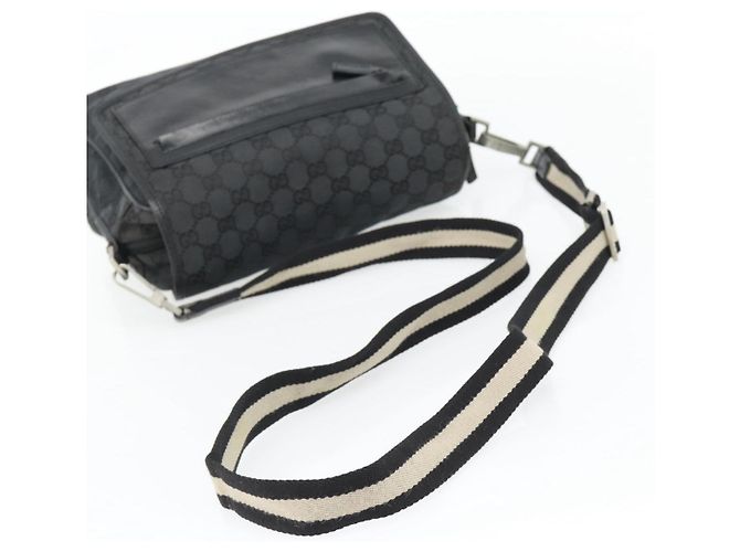 GUCCI GG Canvas Schultertasche Schwarz Silber 019 0375 Auth 178842 - Ansicht 7