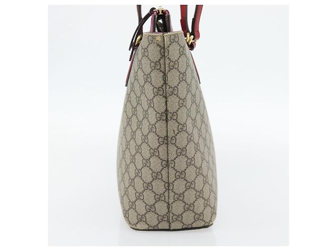 Borsa Tote GUCCI GG Supreme PVC Beige Oro 415721 Auth 181621 D'oro - vista 3