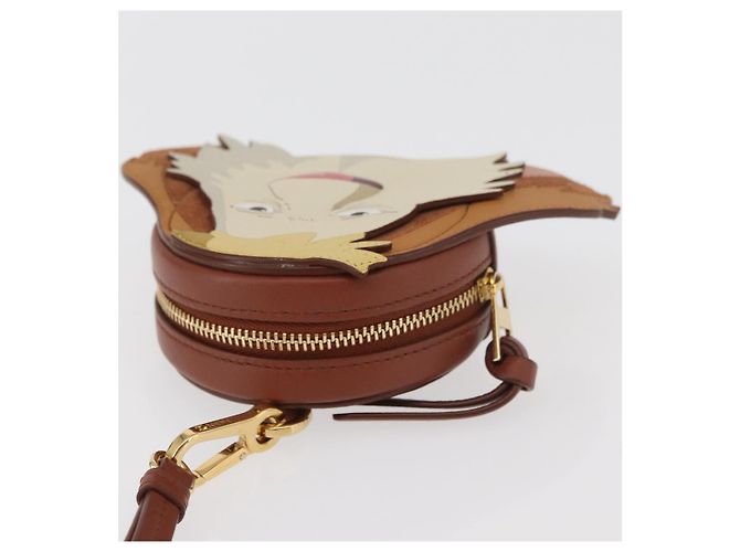 LOEWE Studio Ghibli Cookie Pouch Hin Howl's Moving Castle Auth 167366SM Marrone - vista 6