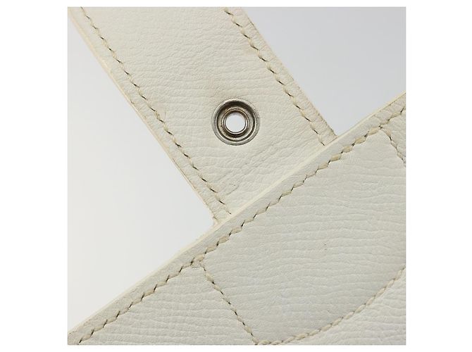 Hermès HERMES Bolso Adepeche 27 Hand Bag Cuero Blanco Plata Auth 182041A - vista 12