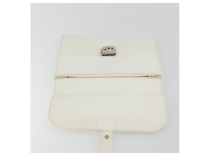 Hermès HERMES Bolso Adepeche 27 Hand Bag Cuero Blanco Plata Auth 182041A - vista 18