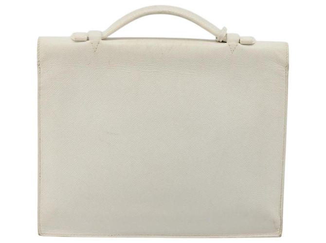 Hermès HERMES Bolso Adepeche 27 Hand Bag Cuero Blanco Plata Auth 182041A - vista 2