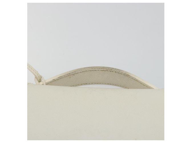 Hermès HERMES Bolso Adepeche 27 Hand Bag Cuero Blanco Plata Auth 182041A - vista 8