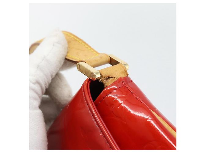 LOUIS VUITTON Monogram Vernis Thompson Street Bag Red Rouge M91094 Auth 182774 Rosso - vista 10