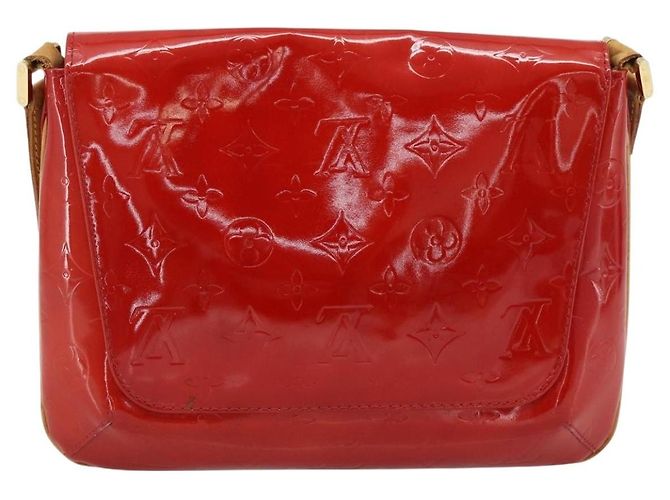 LOUIS VUITTON Monogram Vernis Thompson Street Bag Red Rouge M91094 Auth 182774 Rosso - vista 2