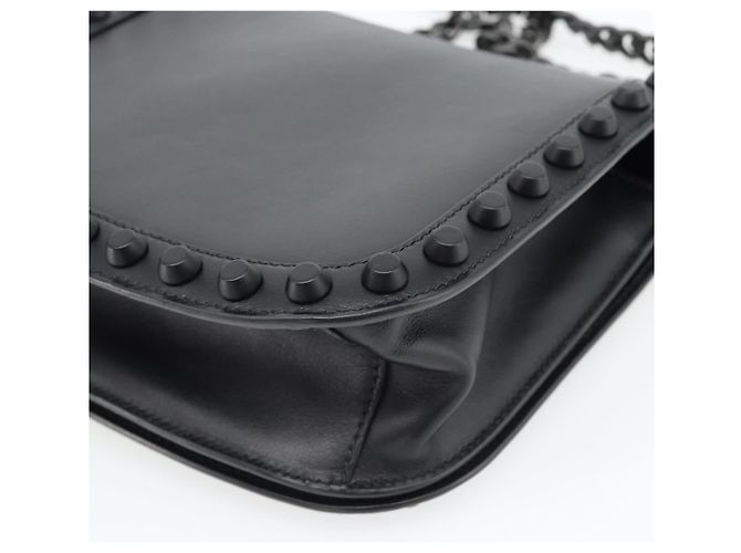 Borsa a Spalla con Catena PRADA in Pelle Nera Auth 182547M Nero - vista 15