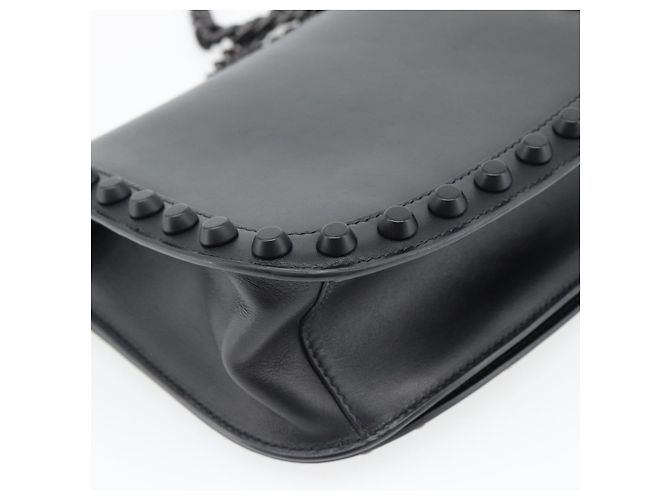 Borsa a Spalla con Catena PRADA in Pelle Nera Auth 182547M Nero - vista 16