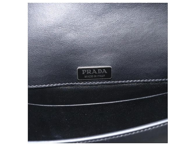 Borsa a Spalla con Catena PRADA in Pelle Nera Auth 182547M Nero - vista 18
