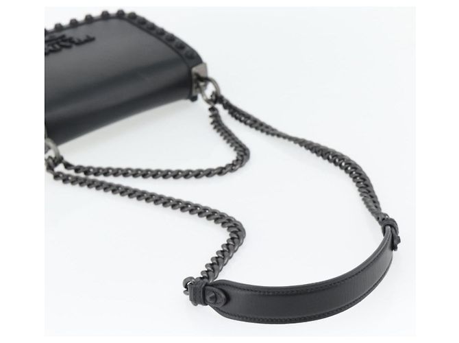 Borsa a Spalla con Catena PRADA in Pelle Nera Auth 182547M Nero - vista 6