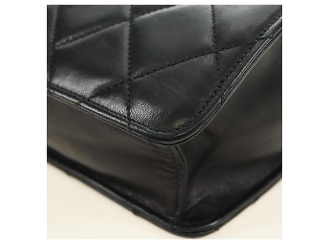 CHANEL Matelasse Chain Shoulder Bag Lamb Skin Black Gold CC Auth yk20399SAV Nero D'oro - vista 17