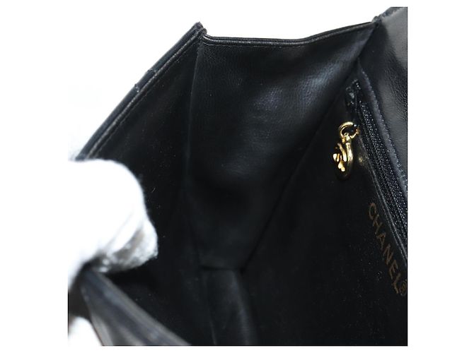 CHANEL Matelasse Chain Shoulder Bag Lamb Skin Black Gold CC Auth yk20399SAV Nero D'oro - vista 21