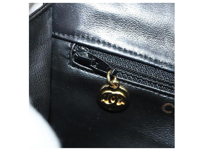 CHANEL Matelasse Chain Shoulder Bag Lamb Skin Black Gold CC Auth yk20399SAV Nero D'oro - vista 22