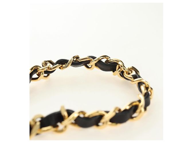 CHANEL Matelasse Chain Shoulder Bag Lamb Skin Black Gold CC Auth yk20399SAV Nero D'oro - vista 8