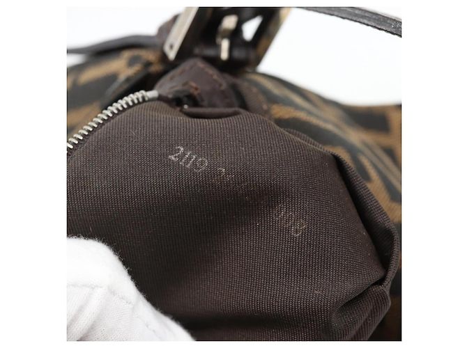 FENDI Mamma Baguette Schultertasche aus Zucca Canvas Schwarz Braun Authentisch 182220SAM - Ansicht 11