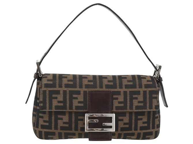 FENDI Mamma Baguette Schultertasche aus Zucca Canvas Schwarz Braun Authentisch 182220SAM - Ansicht 13