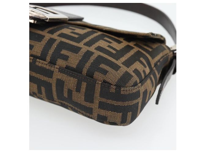 FENDI Mamma Baguette Schultertasche aus Zucca Canvas Schwarz Braun Authentisch 182220SAM - Ansicht 14