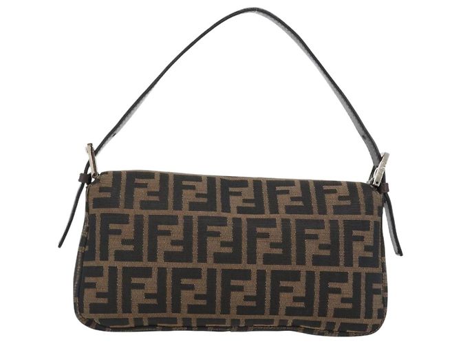 FENDI Mamma Baguette Schultertasche aus Zucca Canvas Schwarz Braun Authentisch 182220SAM - Ansicht 2