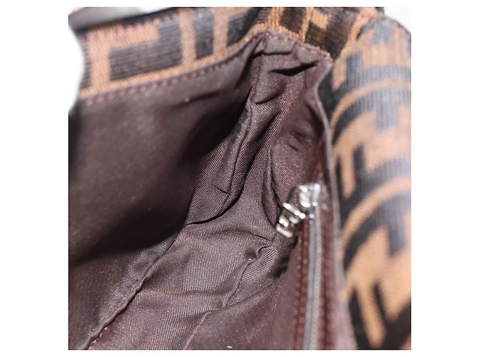 FENDI Mamma Baguette Schultertasche aus Zucca Canvas Schwarz Braun Authentisch 182220SAM - Ansicht 21