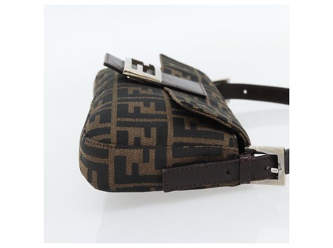 FENDI Mamma Baguette Schultertasche aus Zucca Canvas Schwarz Braun Authentisch 182220SAM - Ansicht 4