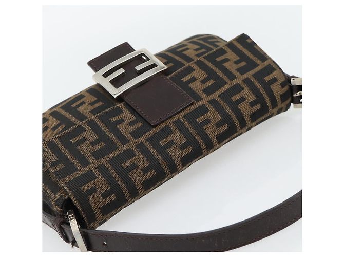 FENDI Mamma Baguette Schultertasche aus Zucca Canvas Schwarz Braun Authentisch 182220SAM - Ansicht 6