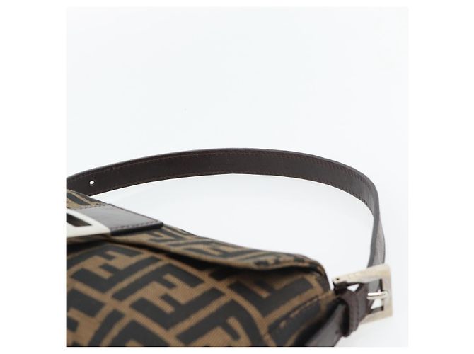 FENDI Mamma Baguette Schultertasche aus Zucca Canvas Schwarz Braun Authentisch 182220SAM - Ansicht 8