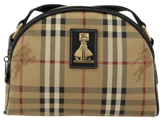 Borsa a Spalla Burberrys Nova Check PVC Beige Oro Auth 171262 D'oro - vista 13
