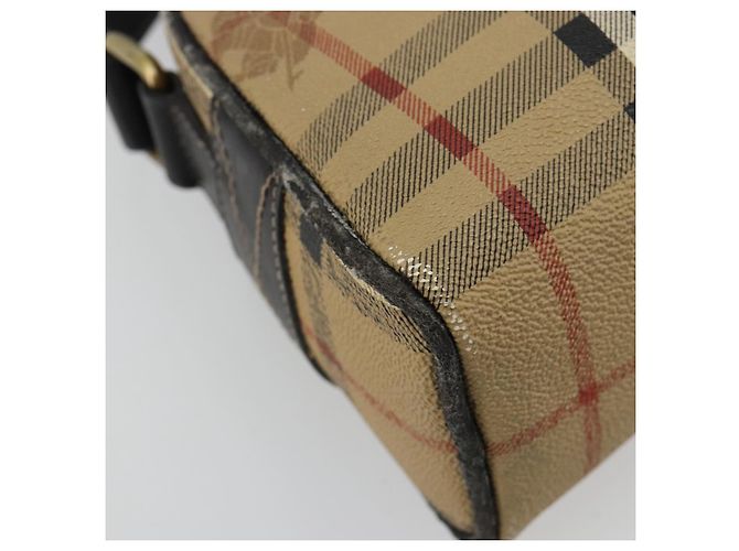 Borsa a Spalla Burberrys Nova Check PVC Beige Oro Auth 171262 D'oro - vista 16