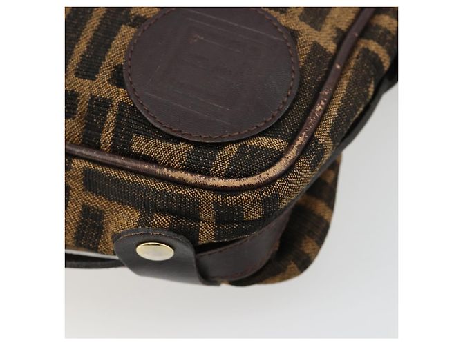 FENDI Zucca Canvas Schultertasche Schwarz Braun Auth 182351 - Ansicht 10